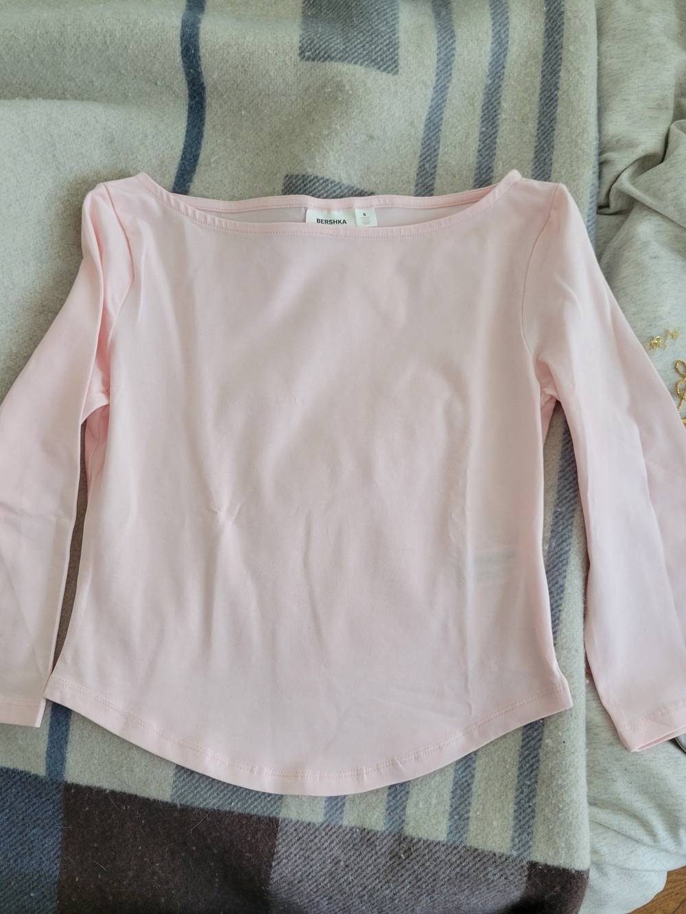 Bershka Pink Boatneck Crop Top - Picture 2 of 3